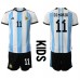 Argentina Angel Di Maria #11 Replika Babykläder Hemma matchkläder barn VM 2022 Korta ärmar (+ Korta byxor)